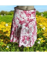Rip Curl white with hot pink flowers floral tattered trim skirt women&#39;s ... - $32.49 CAD