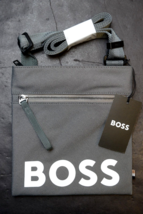 Hugo Boss Pixel Logo Recycled Material Med Gray Envelope Sling Shoulder Bag - $59.39