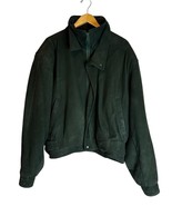 VTG Remy Leather Bomber Jacket Hunter Green Buttery Soft  Full Zip USA M... - $83.16