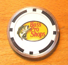 (1) Bass Pro Shops Poker Chip Golf Ball Marker - Black - £6.35 GBP
