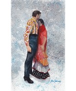 Original Watercolor painting, "Fuego, Fuerza, Flamenco II" by Ana Sharma - $180.00