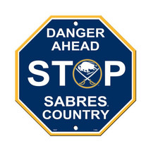 Buffalo Sabres Danger Ahead Plastic Stop Sign - NHL - £11.35 GBP