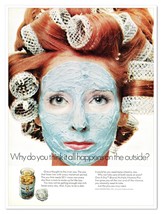 One-A-Day Multi-Vitamin Lady in Hair Curlers Vintage 1968 Full-Page Magazine Ad - £7.64 GBP