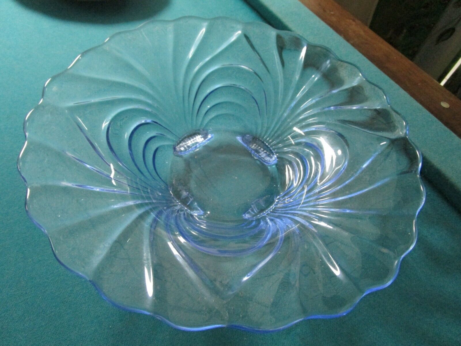 Footed Bowl Depression Pink Blue Glass Pick 1  Item image 7