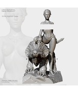 1/24 75mm Resin Model Kit Nudes Beautiful Girl &amp; Triceratops TD-3431 Unp... - £18.02 GBP