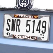 NFL Washington Commanders Chrome Chrome License Plate Frame Flat Image - £17.72 GBP