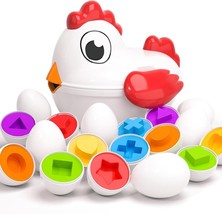 Toddler Chicken Easter Eggs Toys Color Matching Game Shape Sorter with 6 Toy Egg - £35.34 GBP