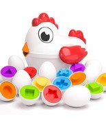 Toddler Chicken Easter Eggs Toys Color Matching Game Shape Sorter with 6... - £34.66 GBP