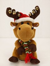 Gemmy Animated Music Light-up Reindeer Plush Holly Jolly Christmas See Vid - $14.85