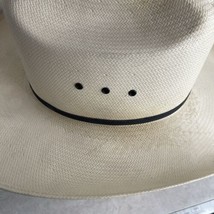 Cowboy Hat Resistol Self Conforming Men 7 5/6 Tan Long Oval Shantung Pan... - $82.90
