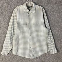 Banana Republic Button Up Shirt Men&#39;s Large Classic Plaid Gray 100% Cotton - $219.15 MXN