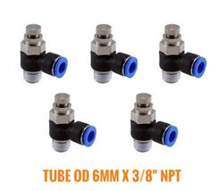 5 Pcs, Air Flow Control Valve Tube OD 6mm X 3/8" NPT Pneumatic Push In F... - $32.09