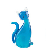 BLUE KITTY CAT ART GLASS - $60.88 CAD