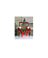 Holiday Solar Red Truck Yard Stake Pictured Hauling a Christmas Tree - $47.84 CAD