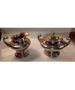 Pewter Sugar &amp; Creamer Set - Great Condition -  Lot #N139 - £22.31 GBP