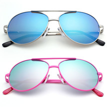 2 Pairs Kids Aviator Sunglasses For Boy Girls Children Eyewear With Storage Case - £15.17 GBP