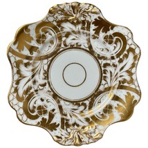 Antique Old Paris Porcelain Platter Cake Plate White &amp; Gold Ornate Scrol... - $20.00