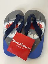 NWT Hanna Andersson blue Gray Shark  FLIP FLOPS 9 10 sandal shoe NEW - $264.40 MXN