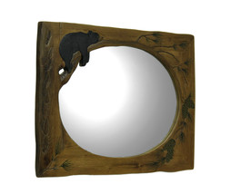 Zeckos Lazy Bear Hand Crafted Wood Framed Wall Mirror - £233.53 GBP
