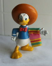 VTG Disney Donald Duck PVC Figure Sombrero Hat Three Caballeros 3&quot; Cake Topper  - £7.32 GBP