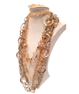 Vintage Gold Tone Necklace Lot of 4 Nice Costume pairings Bonus Bracelet - £18.31 GBP
