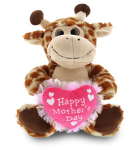 Happy Mother&#39;S Day Stuffed Animal, Mom Heart Message Teddy - Giraffe - £36.79 GBP