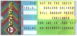 Boleto De Entrada Vintage De Foreigner 18 De Julio De 1982 Oakland California - $39.61