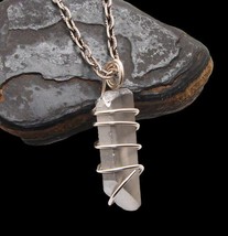 SILVER AURA PENDANT STERLING SILVER COPPER LEMURIAN SEED QUARTZ #11 - $44.00