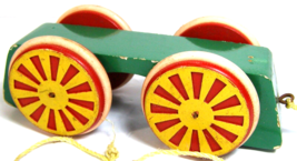 Brio Four Wheeled Wooden Vehicle Part  Green/Red/Yellow  SFX - $11.95