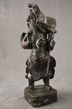 Vintage Asian Art Wood Carving Chinese Soldier Warrior Full Uniform &amp; Weapon - £97.93 GBP