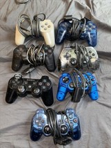 Lot of 7 Mixed PlayStation  Wired Controllers - £44.40 GBP