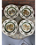 Vintage Set 4 Ascot Service Plate Wood &amp; Sons England Decorative Wall Go... - $47.50