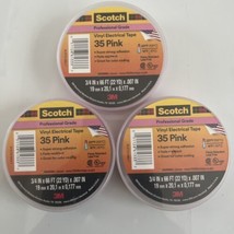 Scotch Vinyl Color Coding Electrical Tape 35, 3/4 in x 66 ft, Pink 3 Pack - £16.90 GBP