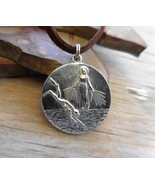 Vintage Scuba Diving Catholic Virgin Mary Call A Priest Medal Pendant Necklace - $23.75