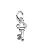 .925 Sterling Silver Skeleton Key (Crown Bow) Pendant Charm - €21,69 EUR