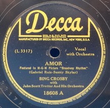 Bing Crosby 78 Amor / Long Ago SH3D - £5.46 GBP