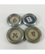 (4) Vintage Silver Plate Coasters Needlepoint Letters D H J C - Lot of 7 - £15.97 GBP