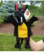Y2K Anime Dragon Puppet Promotional Game Software Mascot Glove Plush Bla... - $812.11 MXN