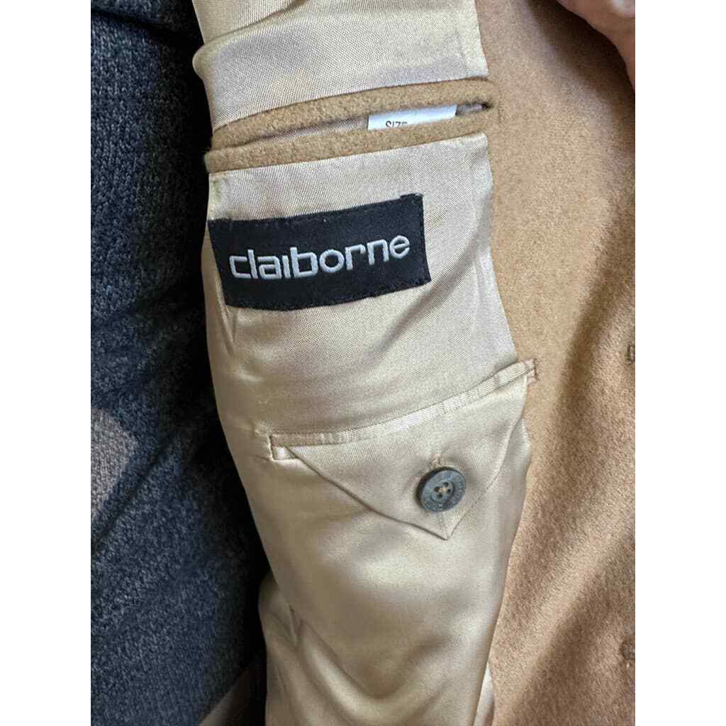 VTG CLAIBORNE Mens 100% Camel Hair Sport Coat Blazer 44R Item image 8