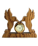 Hand Crafted Wood Analog Doves Desk Clock Country Woodcrafts Paradise CA - $15.39 CAD