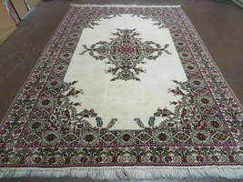 7x10 Moroccan Rug Open Field Medallion Berber Carpet Soft Wool Cream Vintage - £802.66 GBP