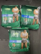 (3) Depend Fit-Flex Underwear For Men Maximum Absorbency Size S/M 19 Cou... - $34.65