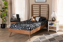 Romilly Walnut Brown Twin Size Platform Bed - $9,409.49 MXN