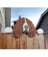 Basset Hound Dog Fence Peeker Peeper Garden Yard Art Kennel Dog Park Decoration - $133.65