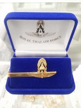 WING RTAF, METAL THAI AIR FORCE TIE PIN, GOLD COLOR IN VELVET BOX RTAF - $18.70
