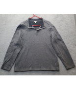 Calvin Klein Sweatshirt Men L Gray Cotton Long Sleeve Mock Neck Quarter ... - $36.27 CAD