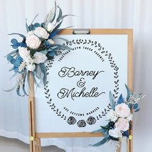 Navy Teal and Blueberry Welcome Sign Floral Set - Set of 2 - £31.14 GBP