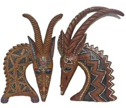 2 Design Toscano Nature Wall Decor Hangings Art Nigerian -born Artist Ok... - $34.65