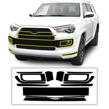 Fits Toyota 4Runnner 10-23 Grille Bumper Chrome Delete Cover Decal Black... - £47.77 GBP