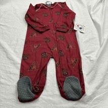 MLB Infants Arizona Diamondbacks Sleeper Pajamas Red Fleece Footed Non S... - $19.80